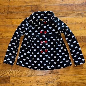 Penelope Mack Black and White Heart Pea Coat